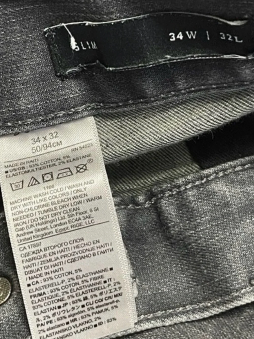 Banana Republic Slim Fit Gray Stretch Jeans Mens 34x32 Charcoal